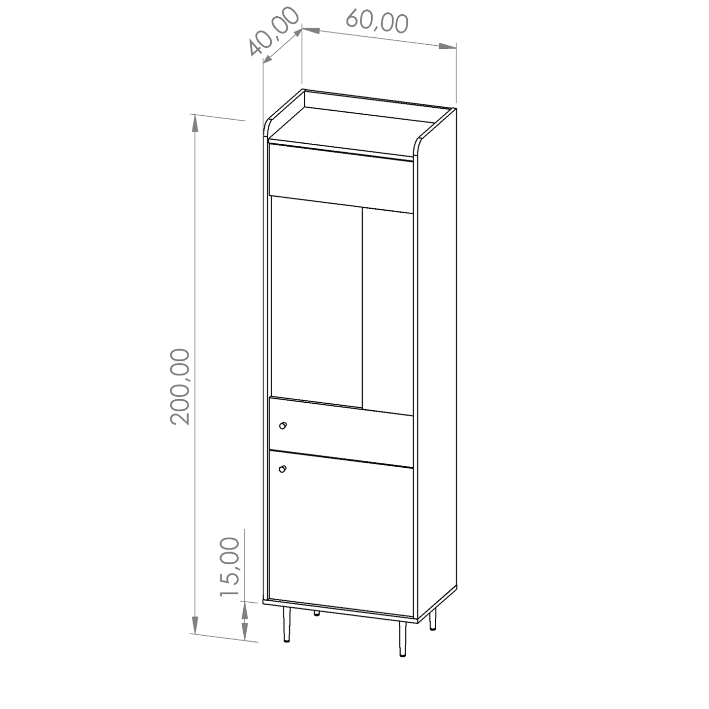 Witryna Rino 60 cm Brandy Castello