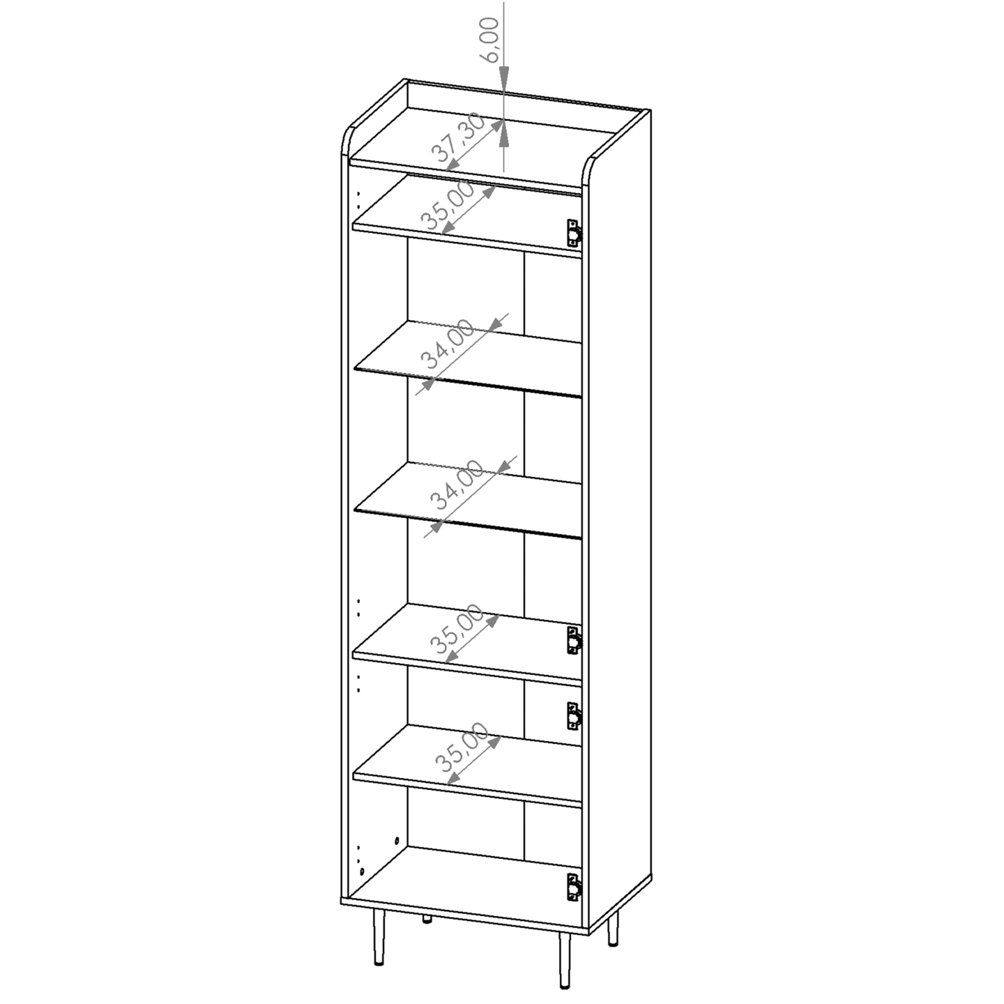 Witryna Rino 60 cm Brandy Castello