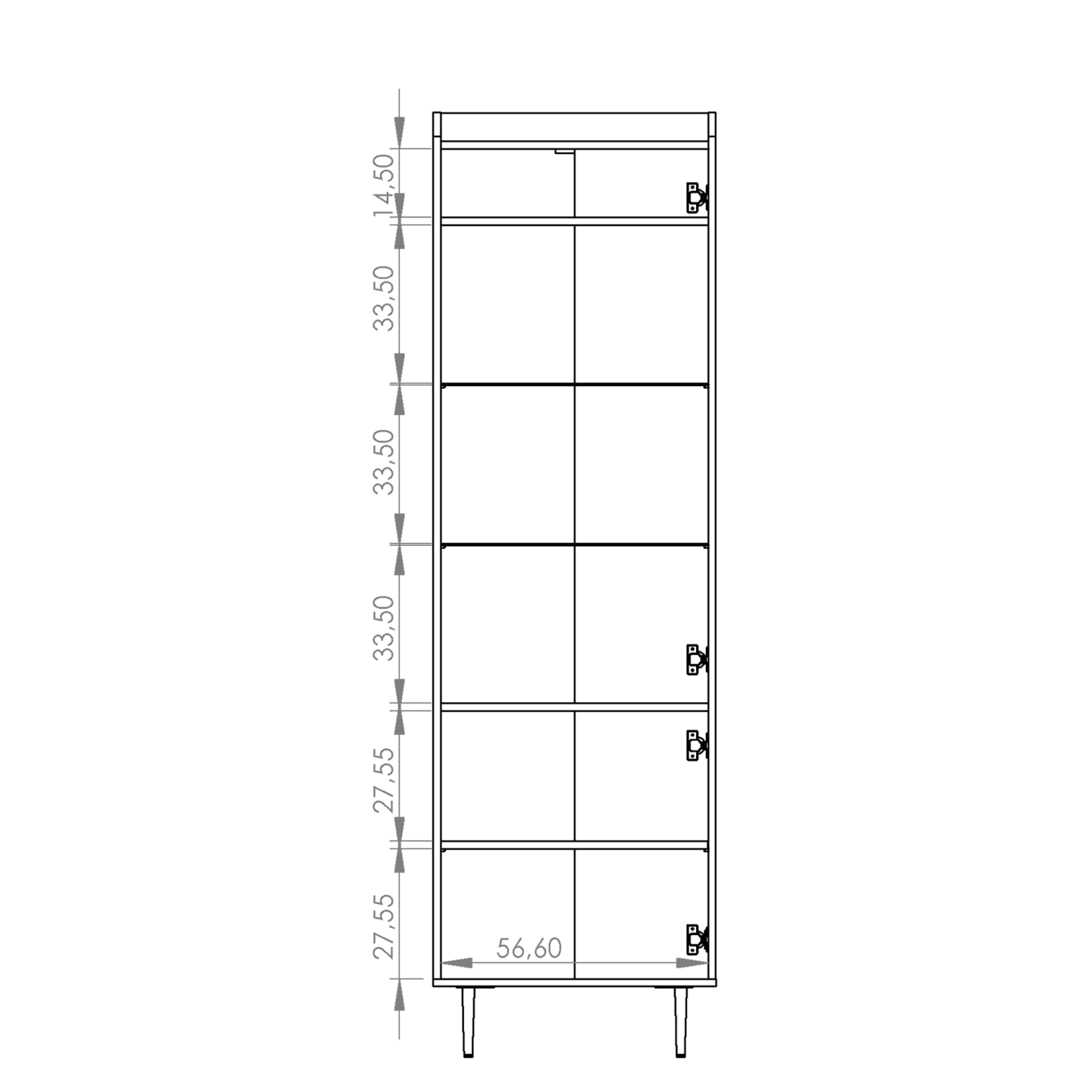 Witryna Rino 60 cm Brandy Castello
