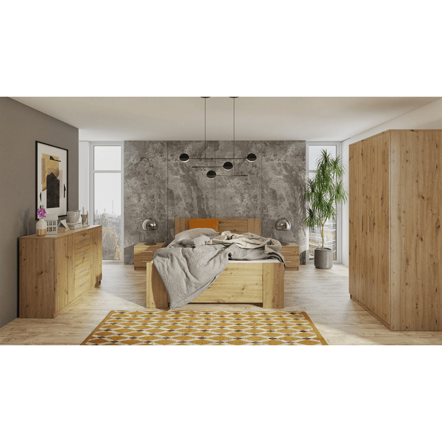 Komoda Neve 120 cm Dąb Artisan - zdjęcie 2