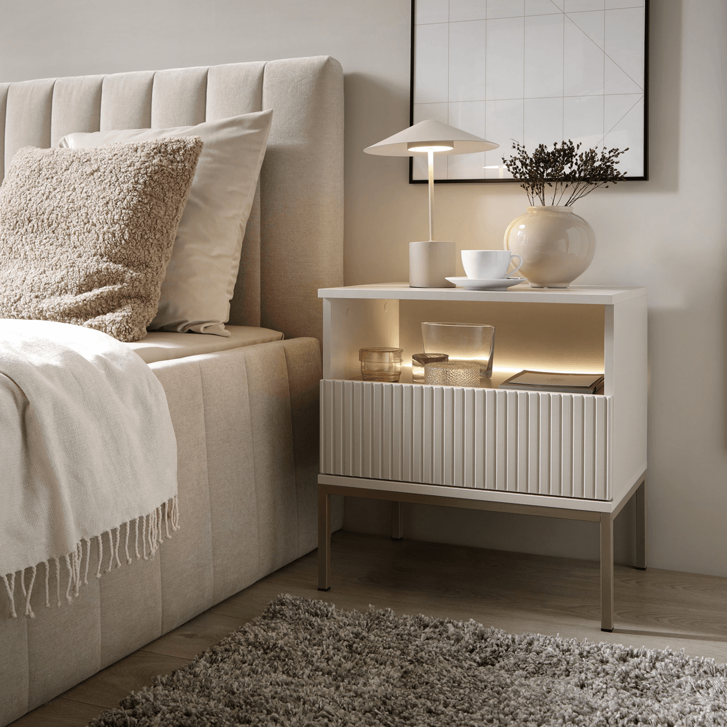 Stolik nocny Royal 54 cm kaszmir