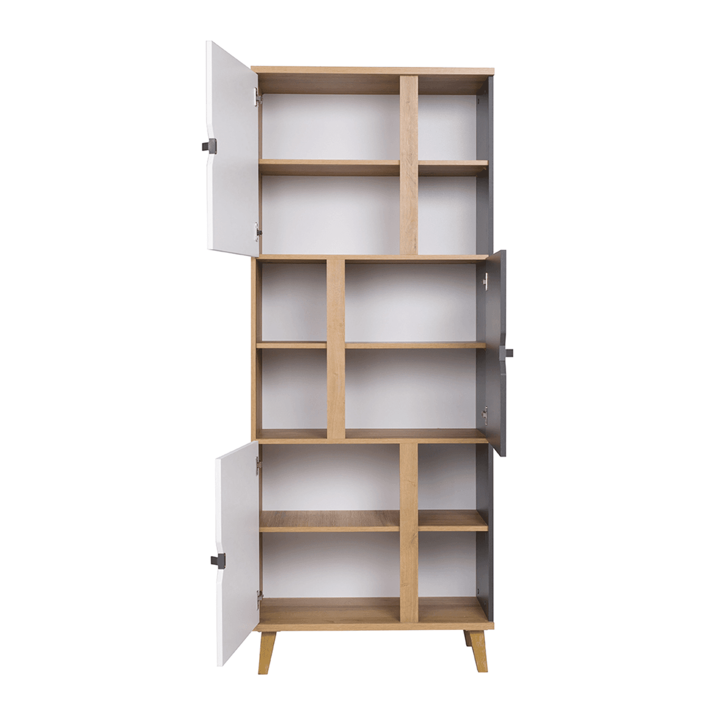 Regał Nuvio 80 cm Dąb złoty + biały + grafit - zdjęcie 2