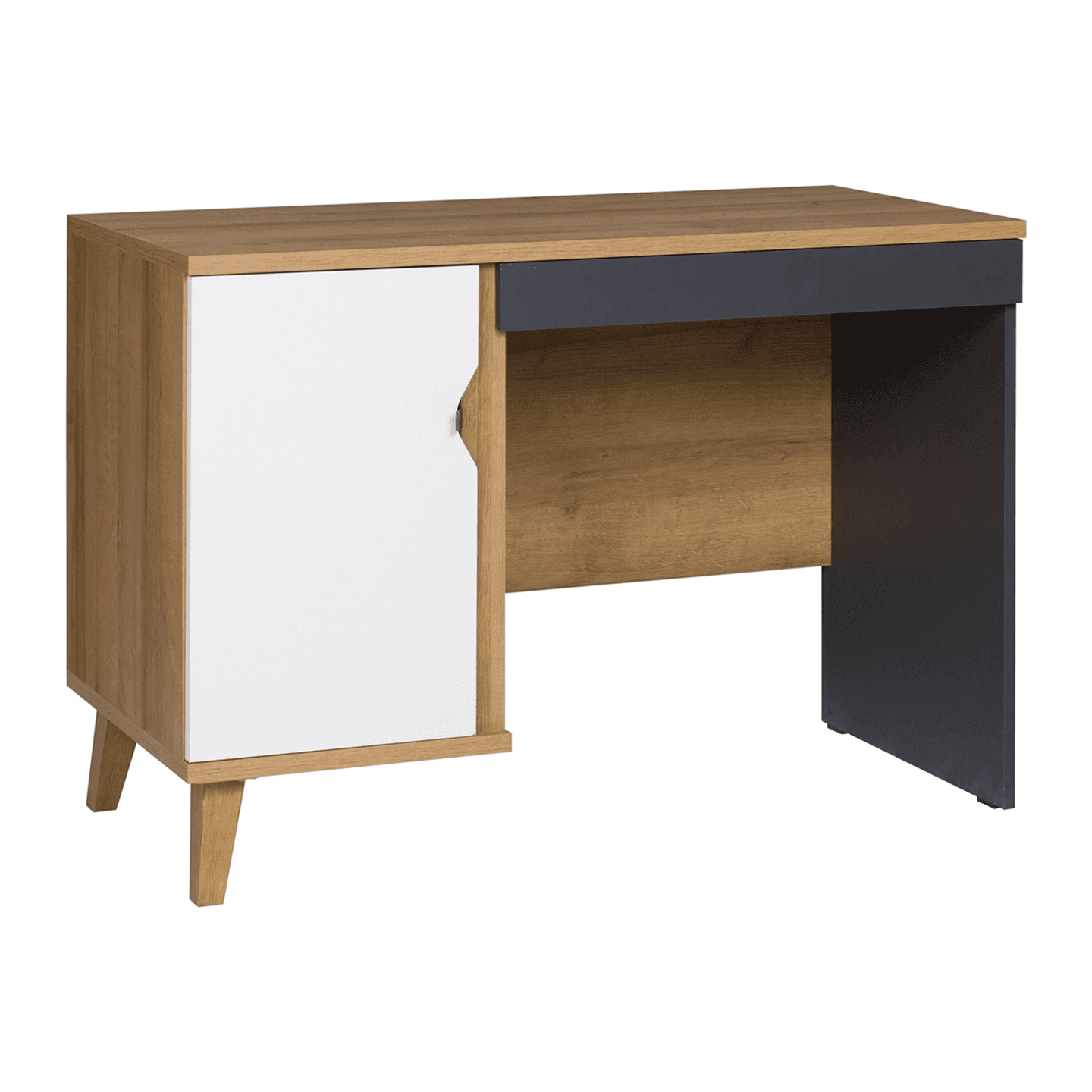 Biurko Nuvio 110 cm Dąb złoty + biały + grafit