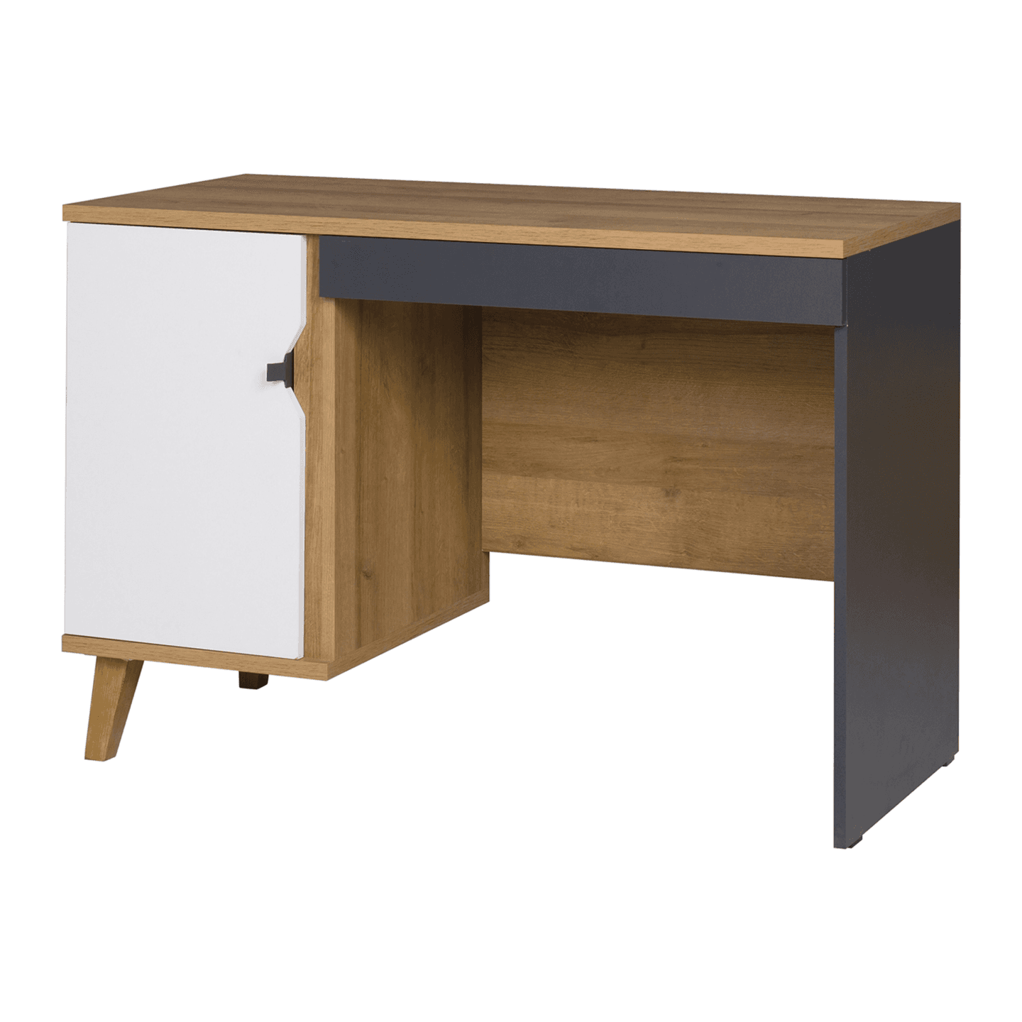 Biurko Nuvio 110 cm Dąb złoty + biały + grafit