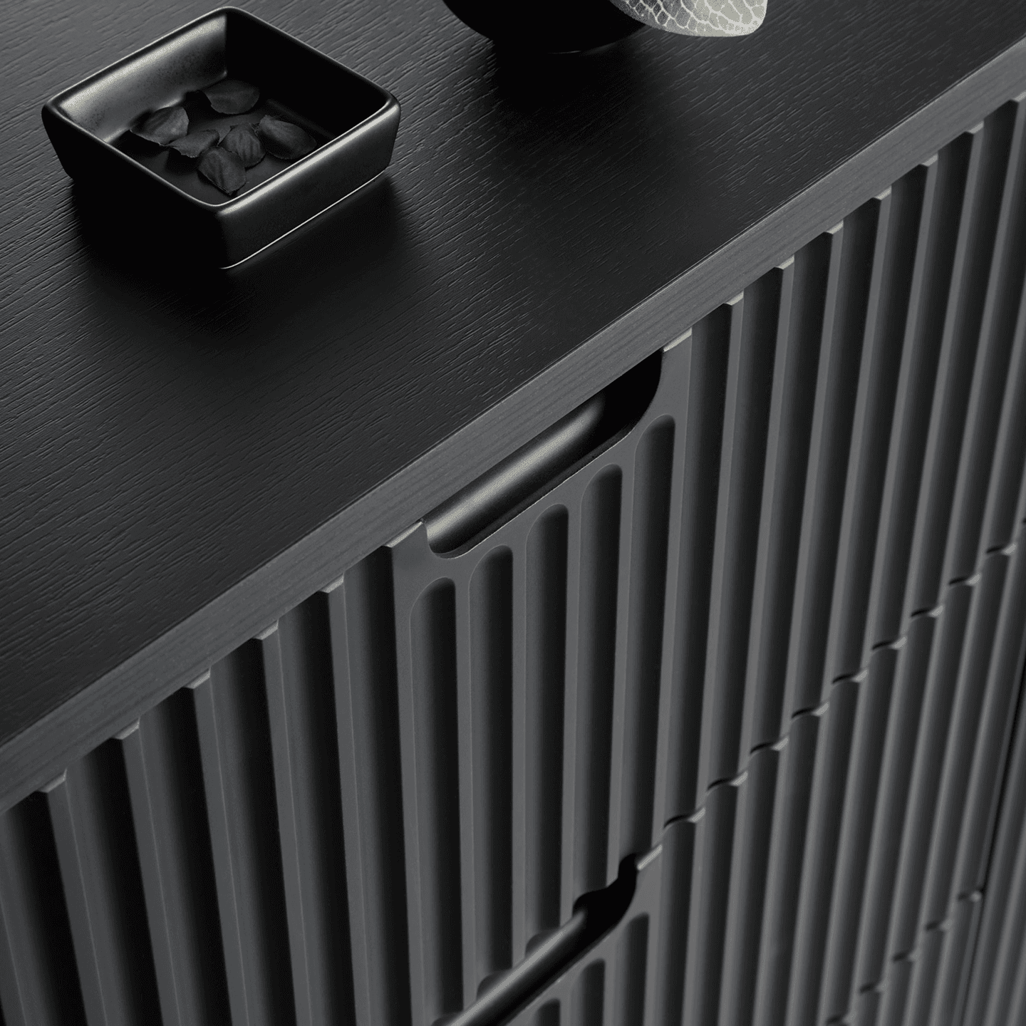 Toaletka Nole 103 cm czarna + czarne nóżki