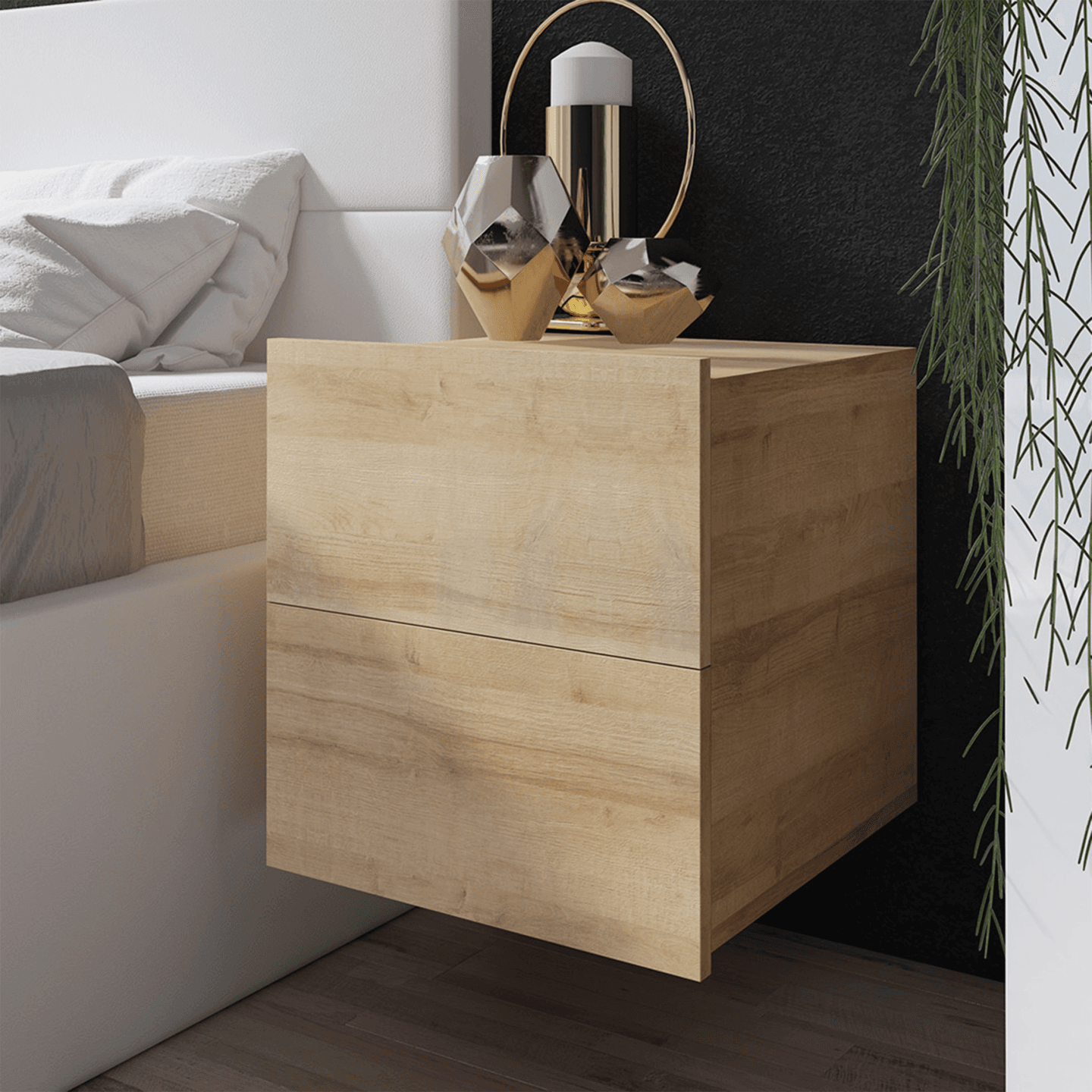 Stolik nocny Olio 150 cm Dąb Złoty - zdjęcie 2