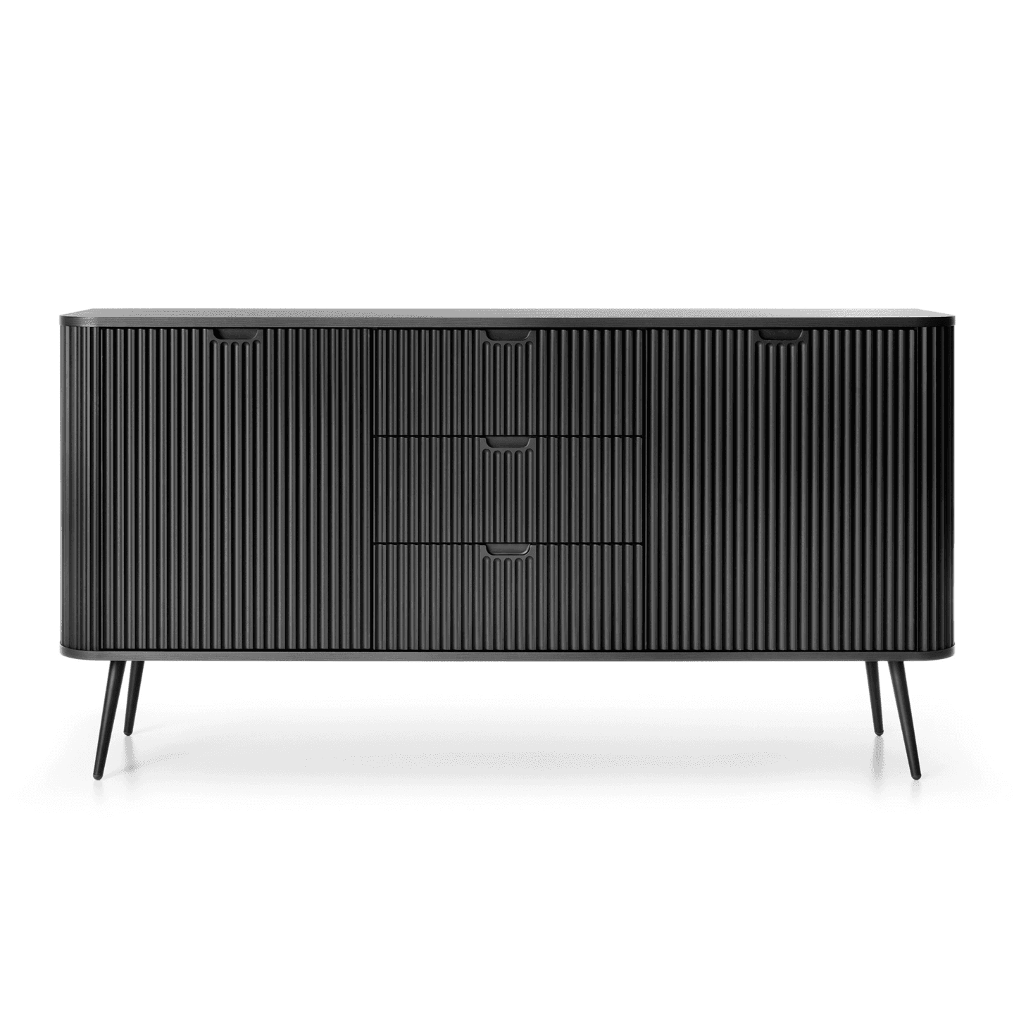 Komoda Nole 168 cm czarna + czarne nogi