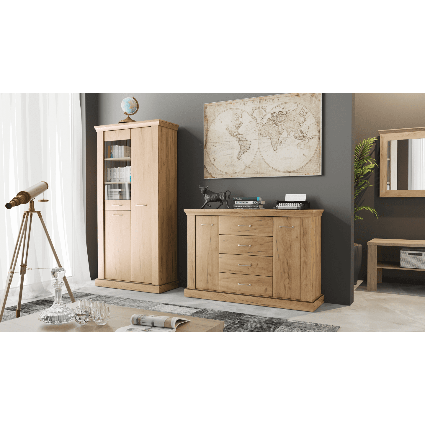 Komoda Renova 114 cm Kraft Złoty