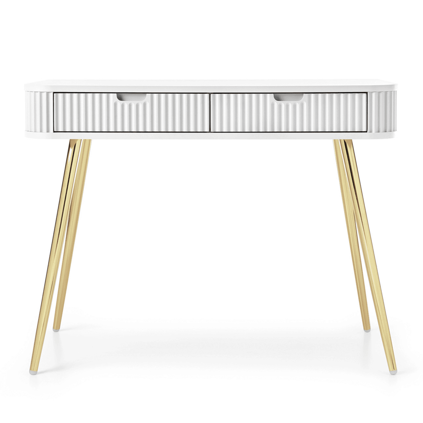 Toaletka Nole 103 cm biała + złote nóżki