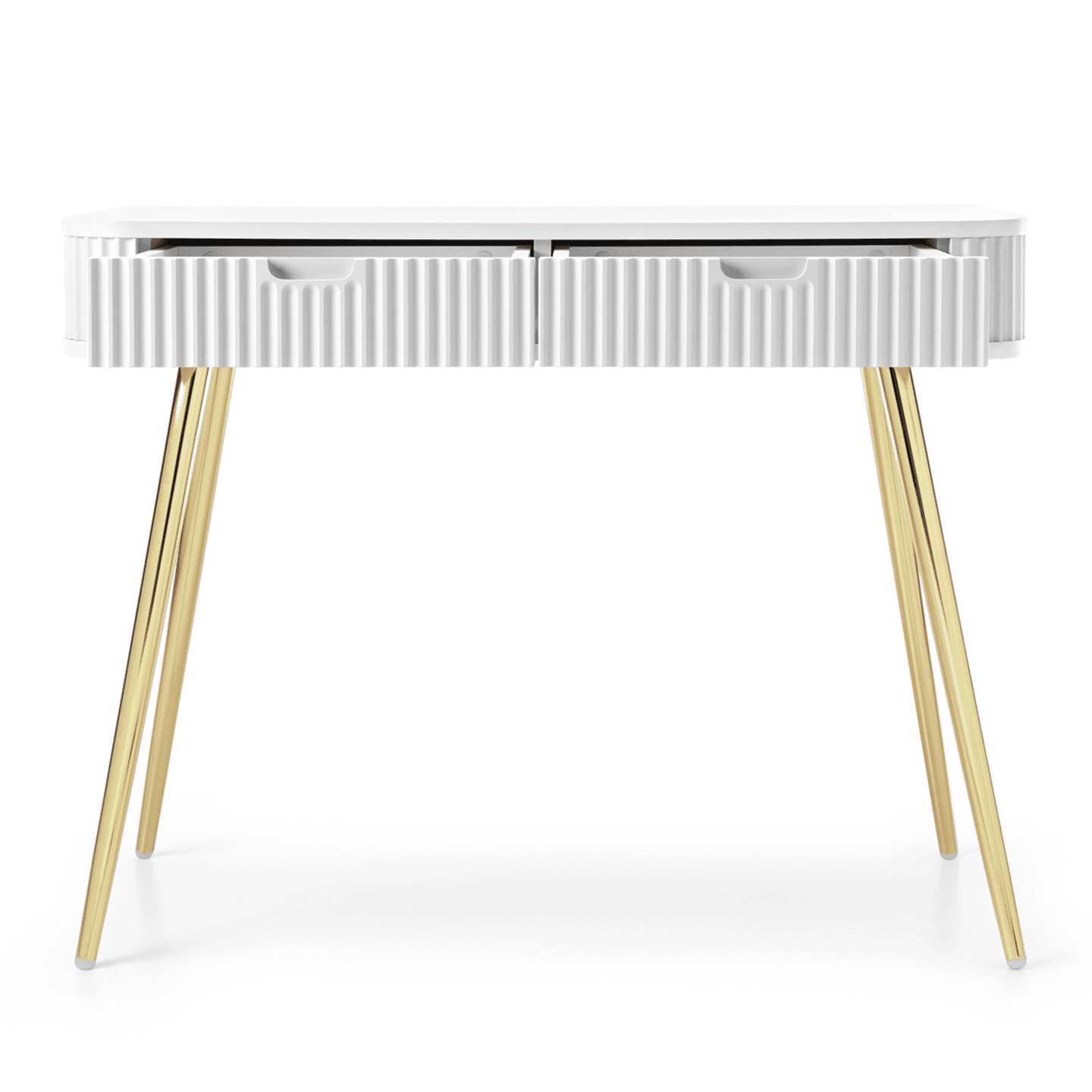 Toaletka Nole 103 cm biała + złote nóżki