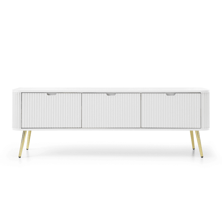 Szafka RTV Nole Biala + złote nóżki - zdjęcie 2