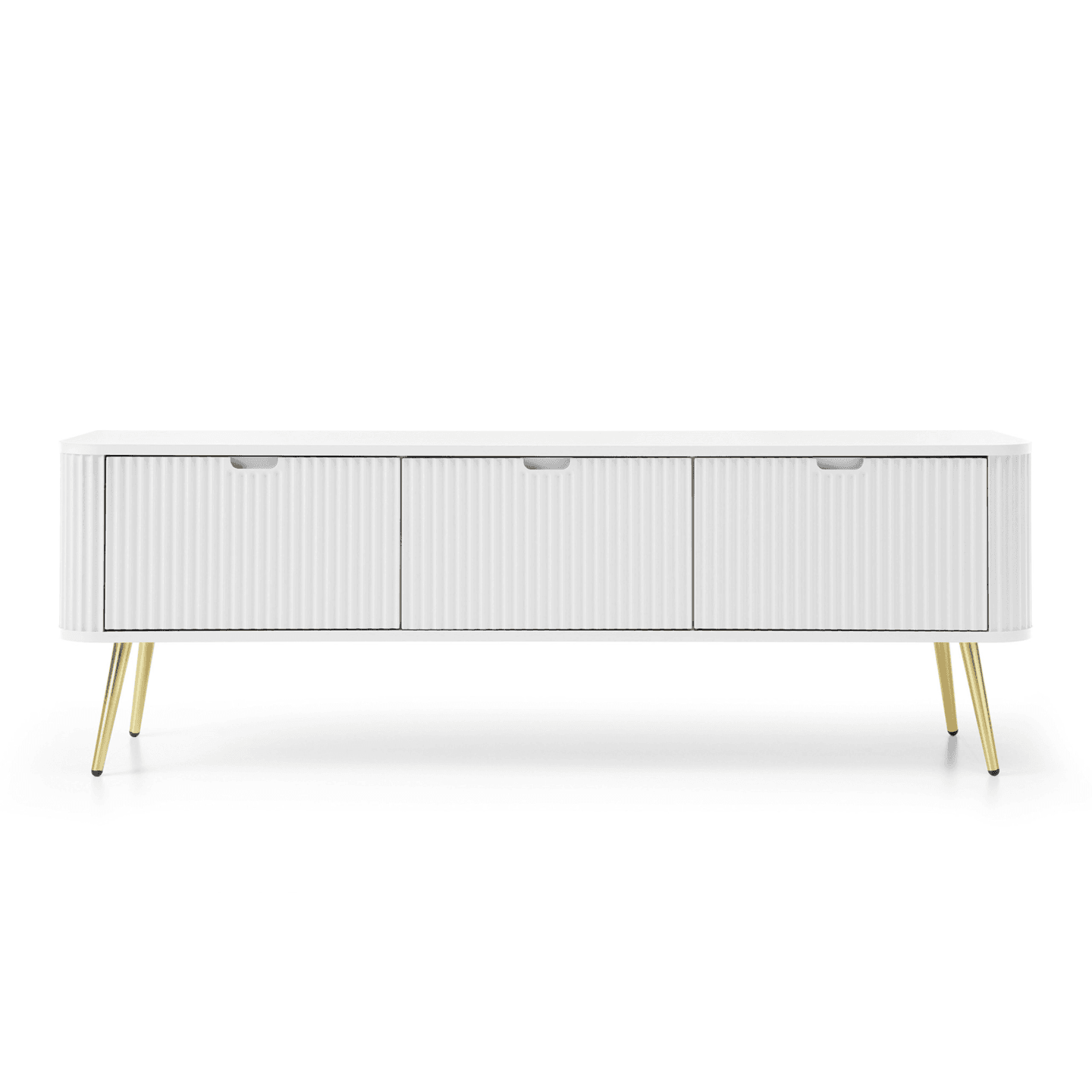 Szafka RTV Nole Biala + złote nóżki