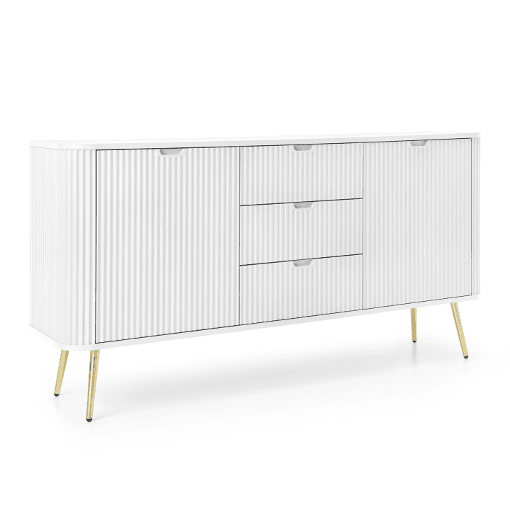 Komoda Nole 168 cm biała + złote nogi