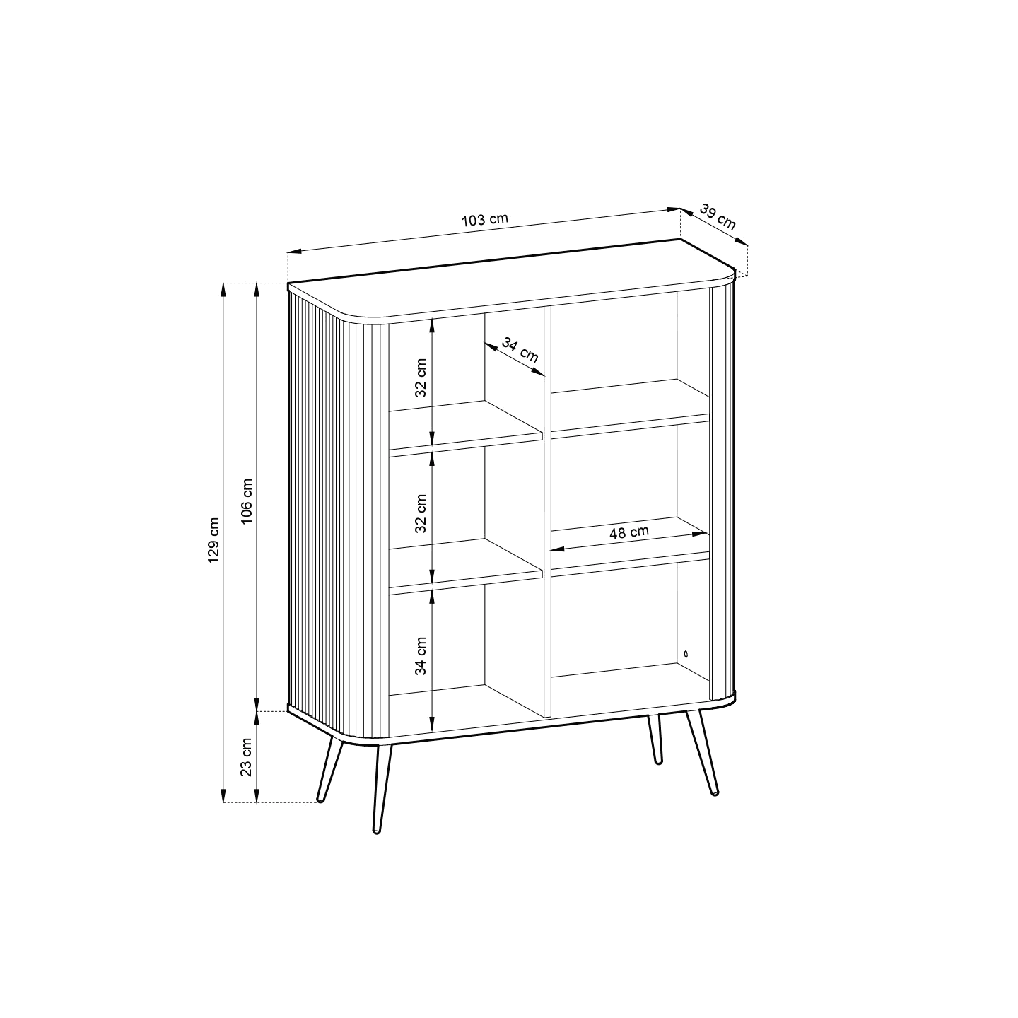 Komoda Nole 103 cm biała + złote nogi