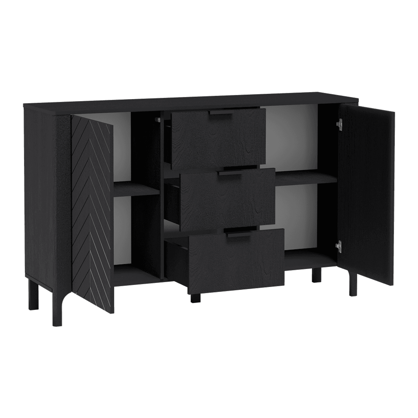 Komoda Solvian 153 cm Czarna