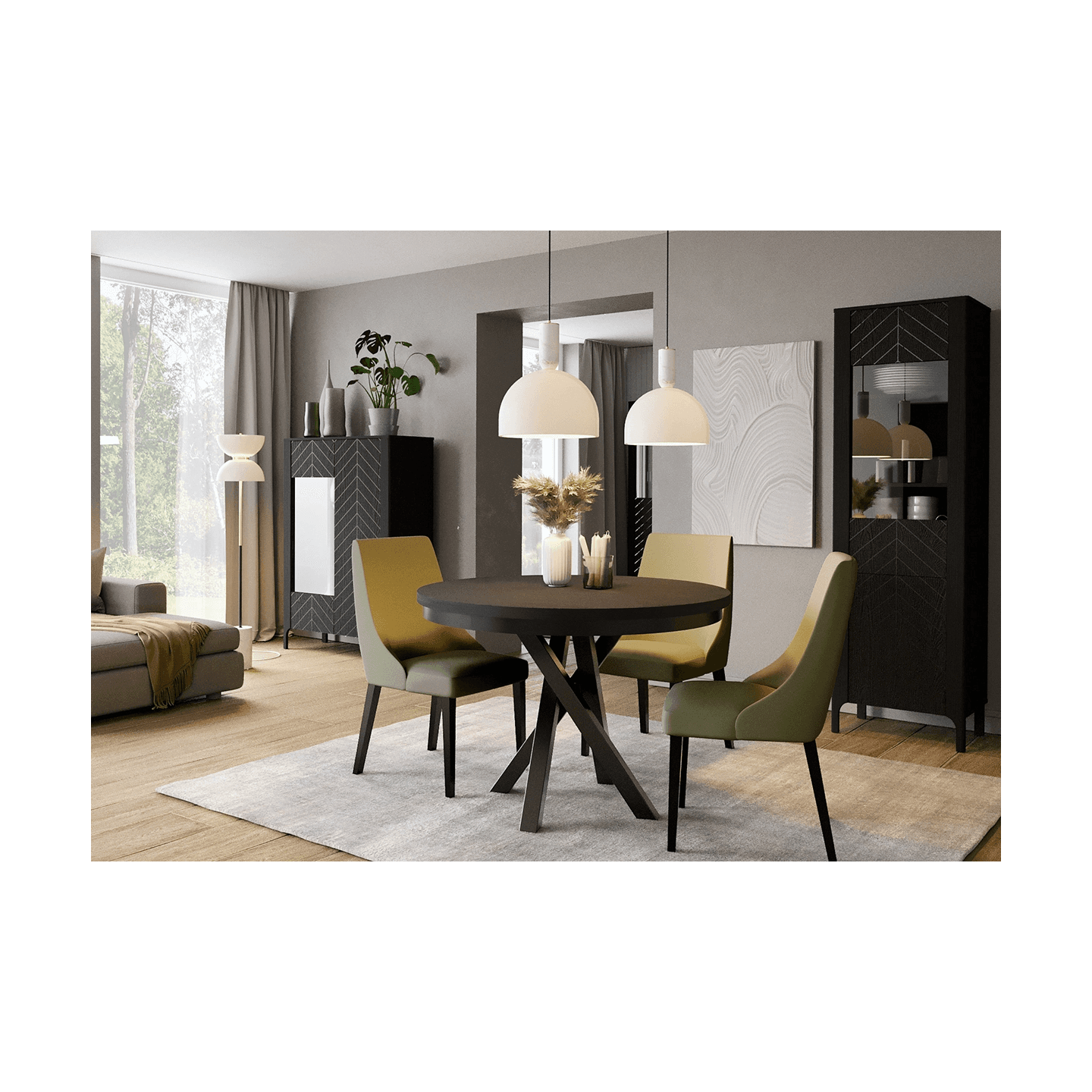 Witryna Solvian 103 cm Czarna