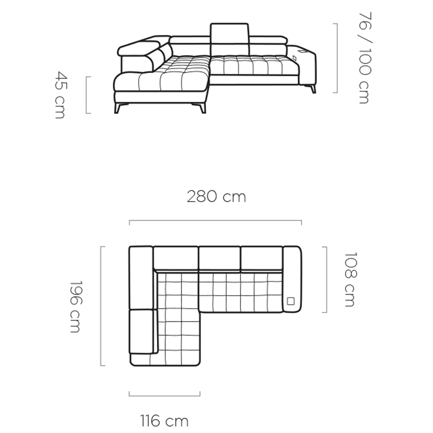 Narożnik elektryczny Baggio