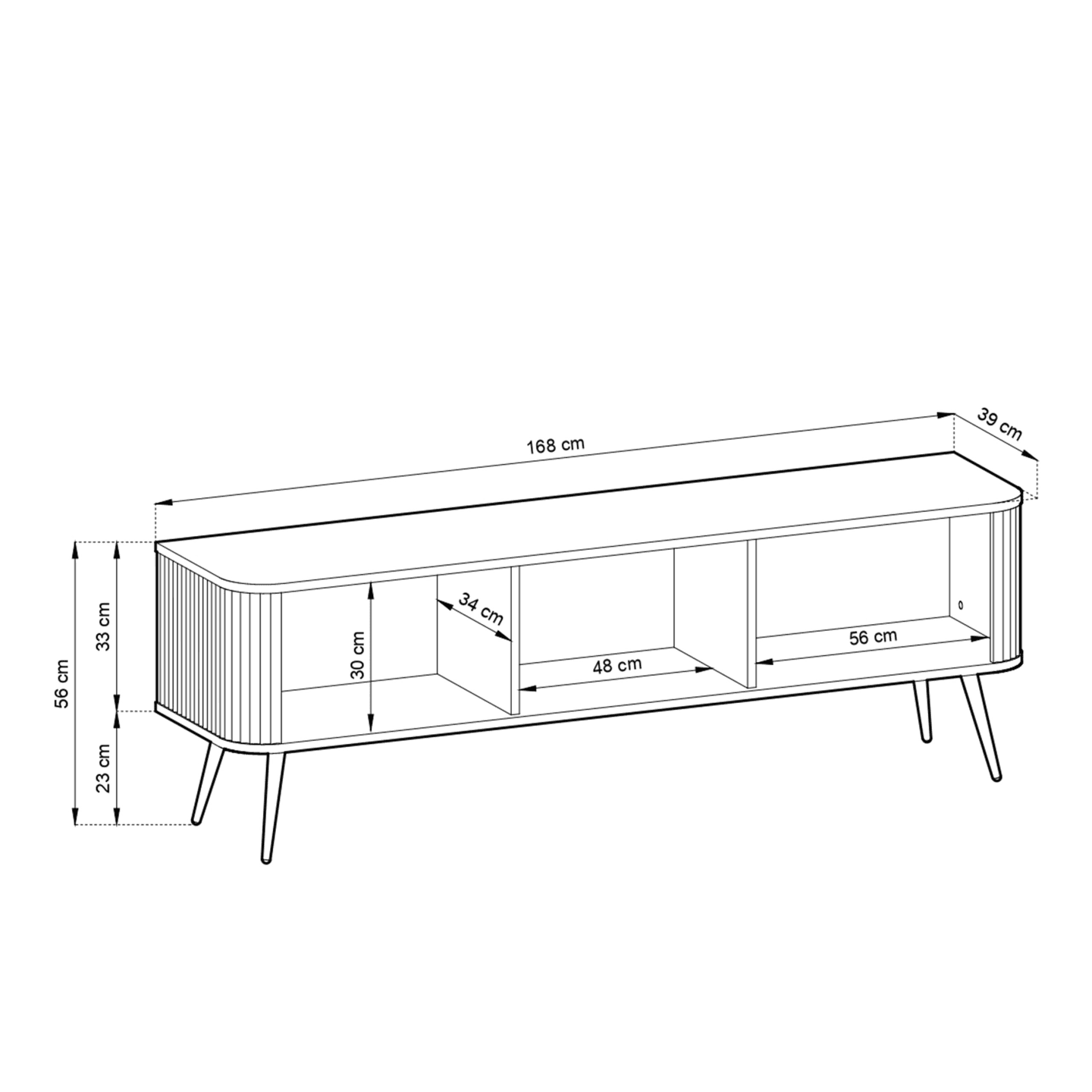 Szafka RTV Nole biała + czarne nogi