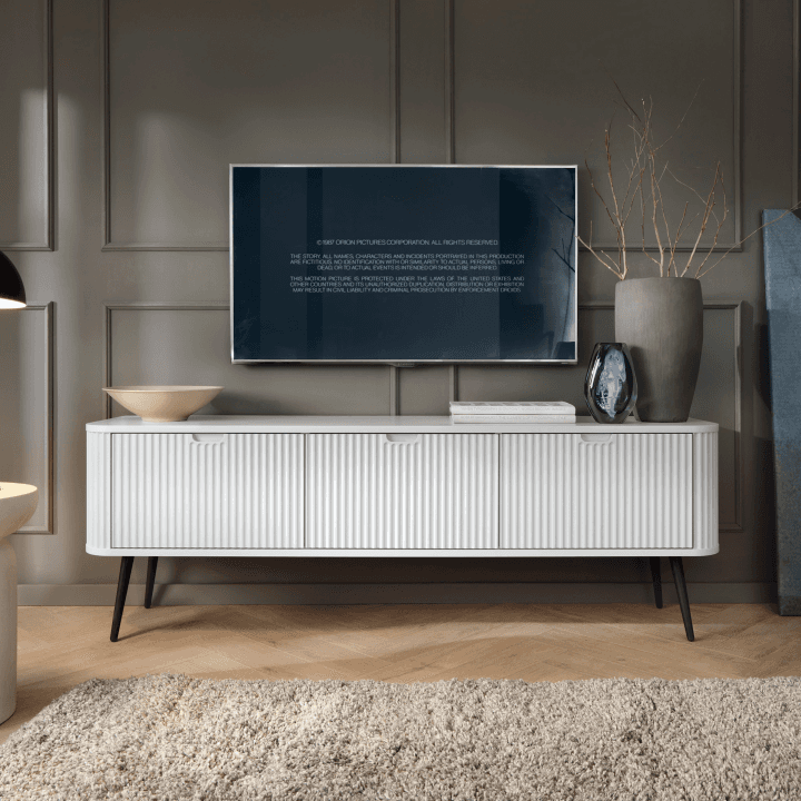 Szafka RTV Nole biała + czarne nogi - zdjęcie 2