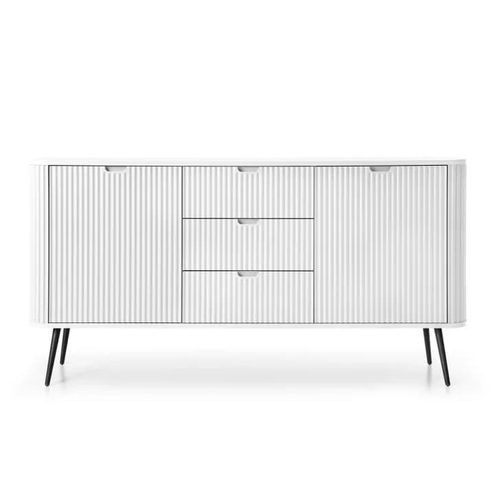 Komoda Nole 168 cm biała + czarne nogi