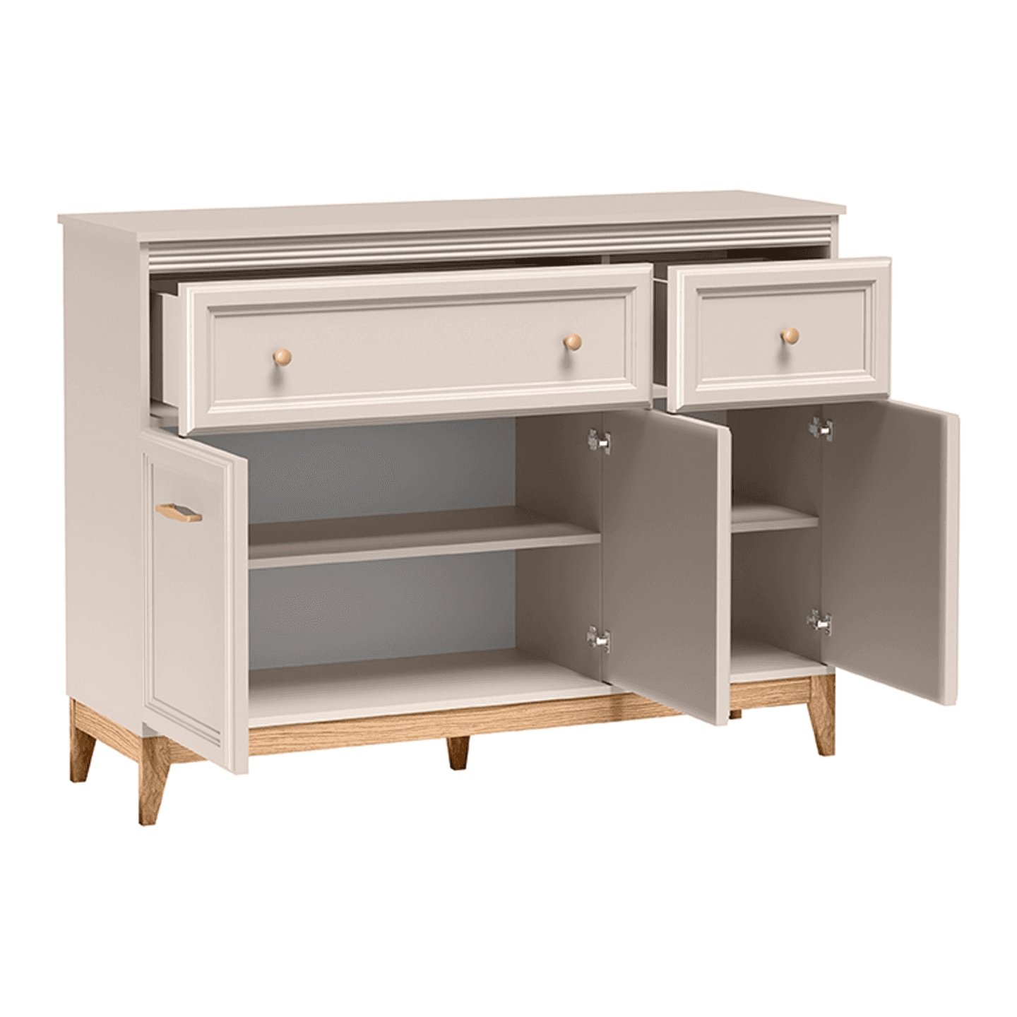 Komoda Belumi 136 cm Kaszmir + Dąb