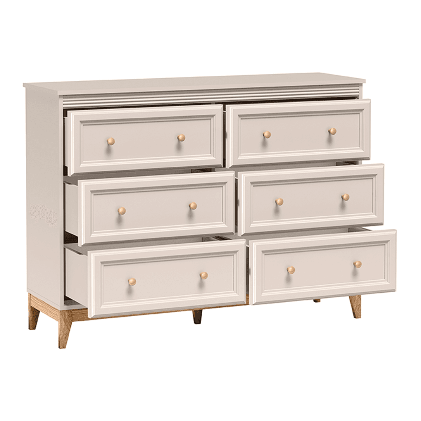 Komoda Belumi 136 cm Kaszmir + Dąb