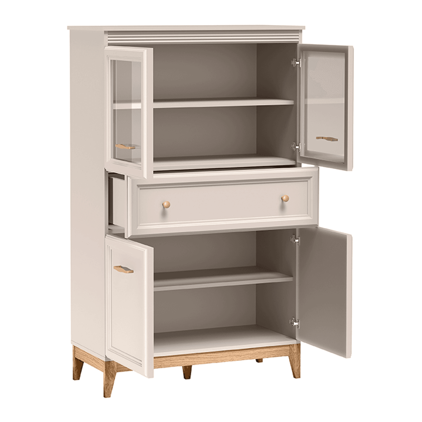 Witryna Belumi 92 cm Kaszmir + Dąb