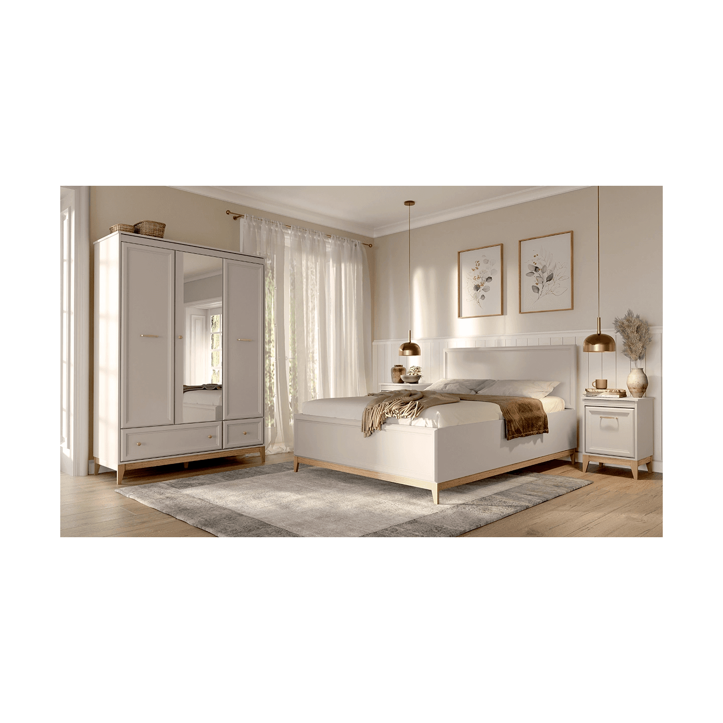 Szafka RTV Belumi 136 cm Kaszmir + Dąb