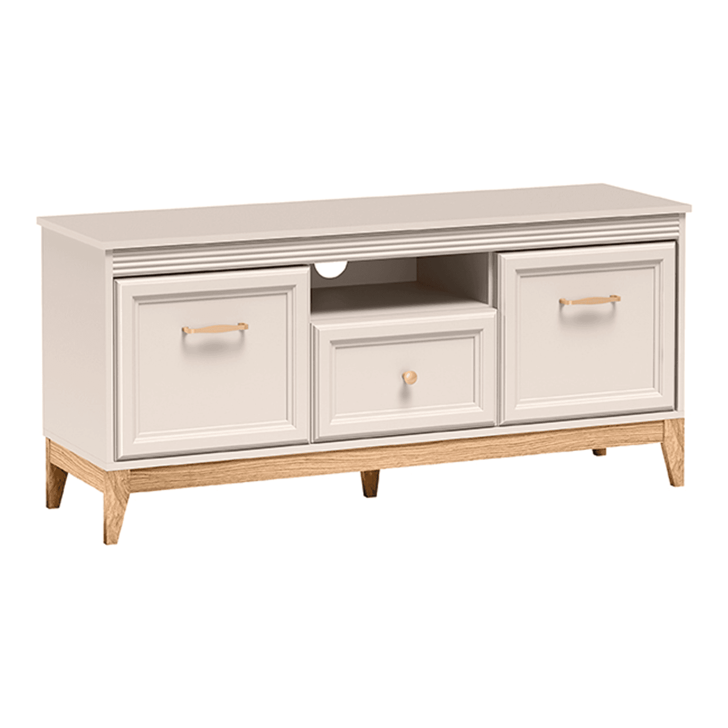 Szafka RTV Belumi 136 cm Kaszmir + Dąb