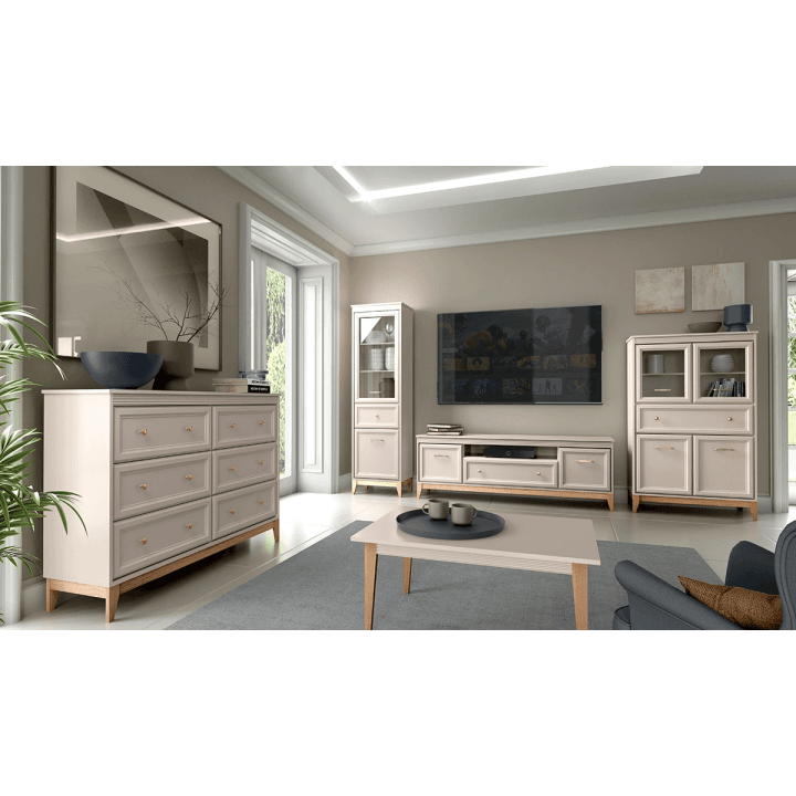 Ława Belumi 45 cm Kaszmir + Dąb - zdjęcie 2