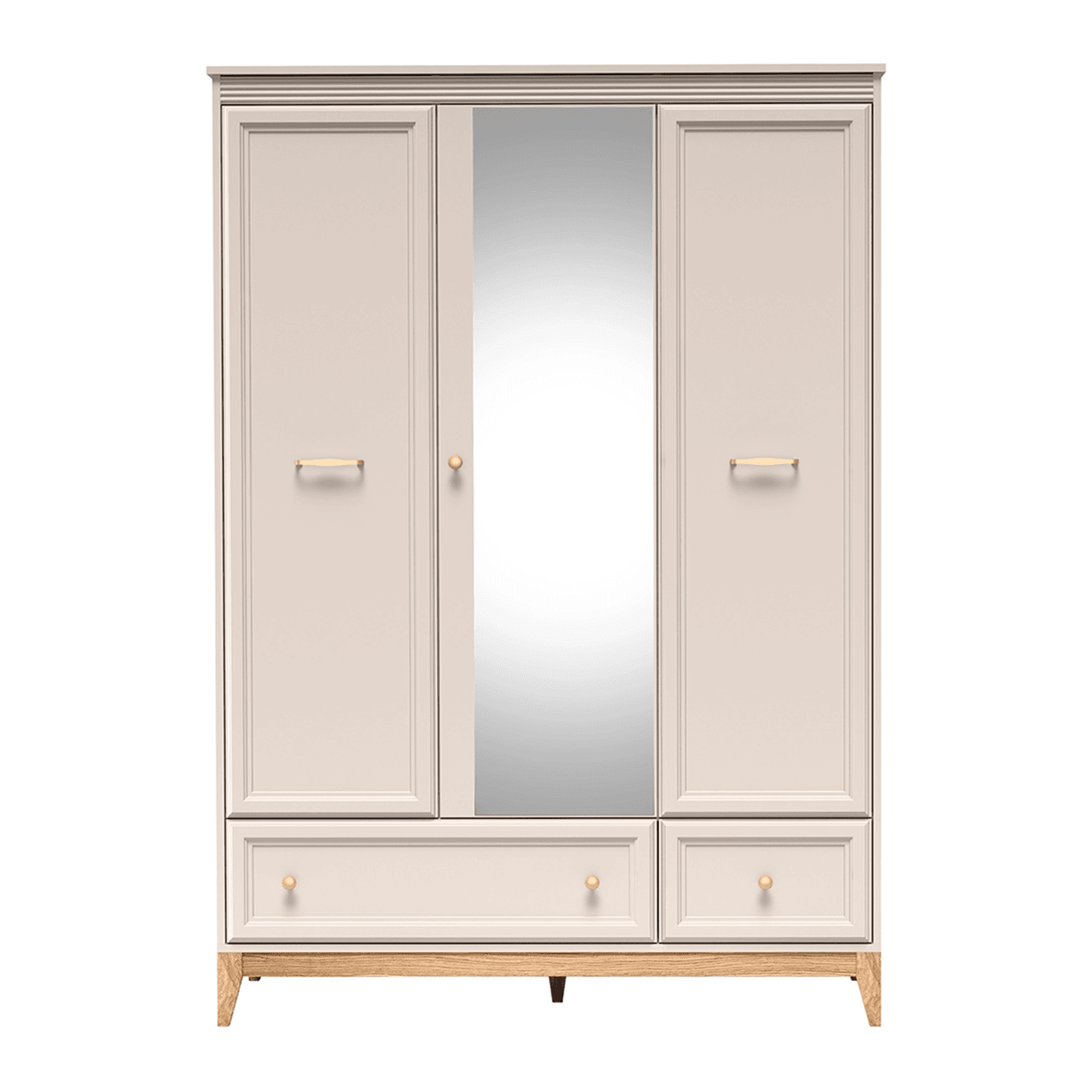 Szafa z lustrem Belumi 136 cm Kaszmir + Dąb