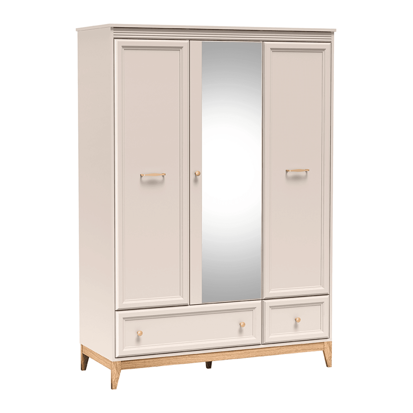 Szafa z lustrem Belumi 136 cm Kaszmir + Dąb