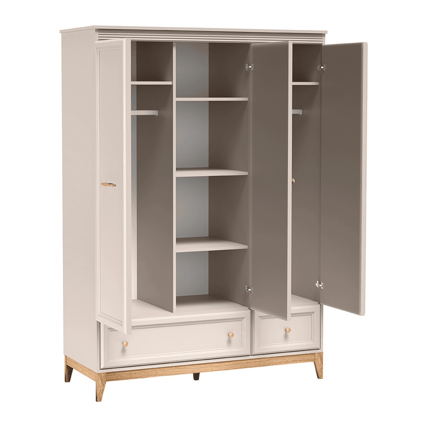 Szafa z lustrem Belumi 136 cm Kaszmir + Dąb