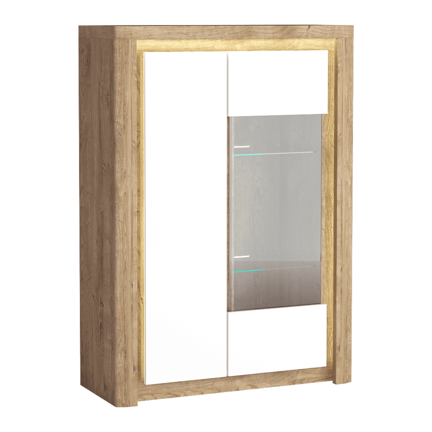 Witryna Melva 100 cm Dąb Ribbeck + Biały