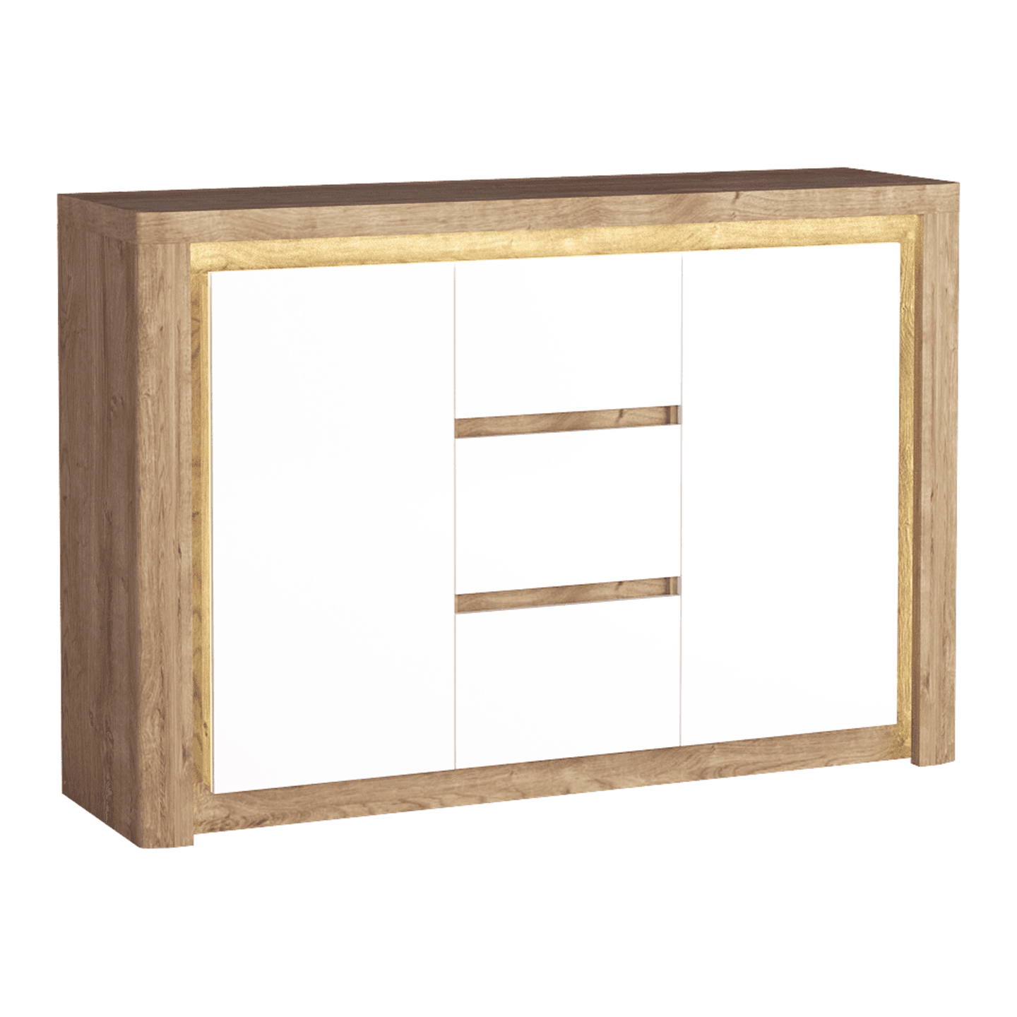 Komoda z szufladami Melva 144 cm Dąb Ribbeck + Biały