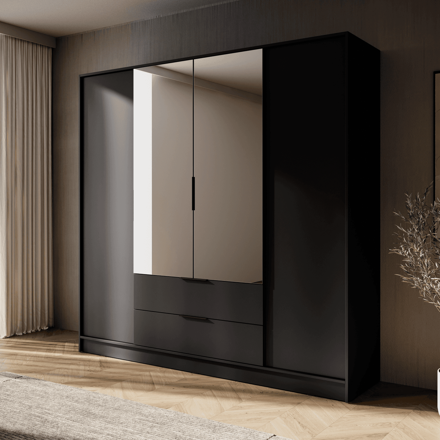 Szafa Melly 4DL Czarna - zdjęcie 2