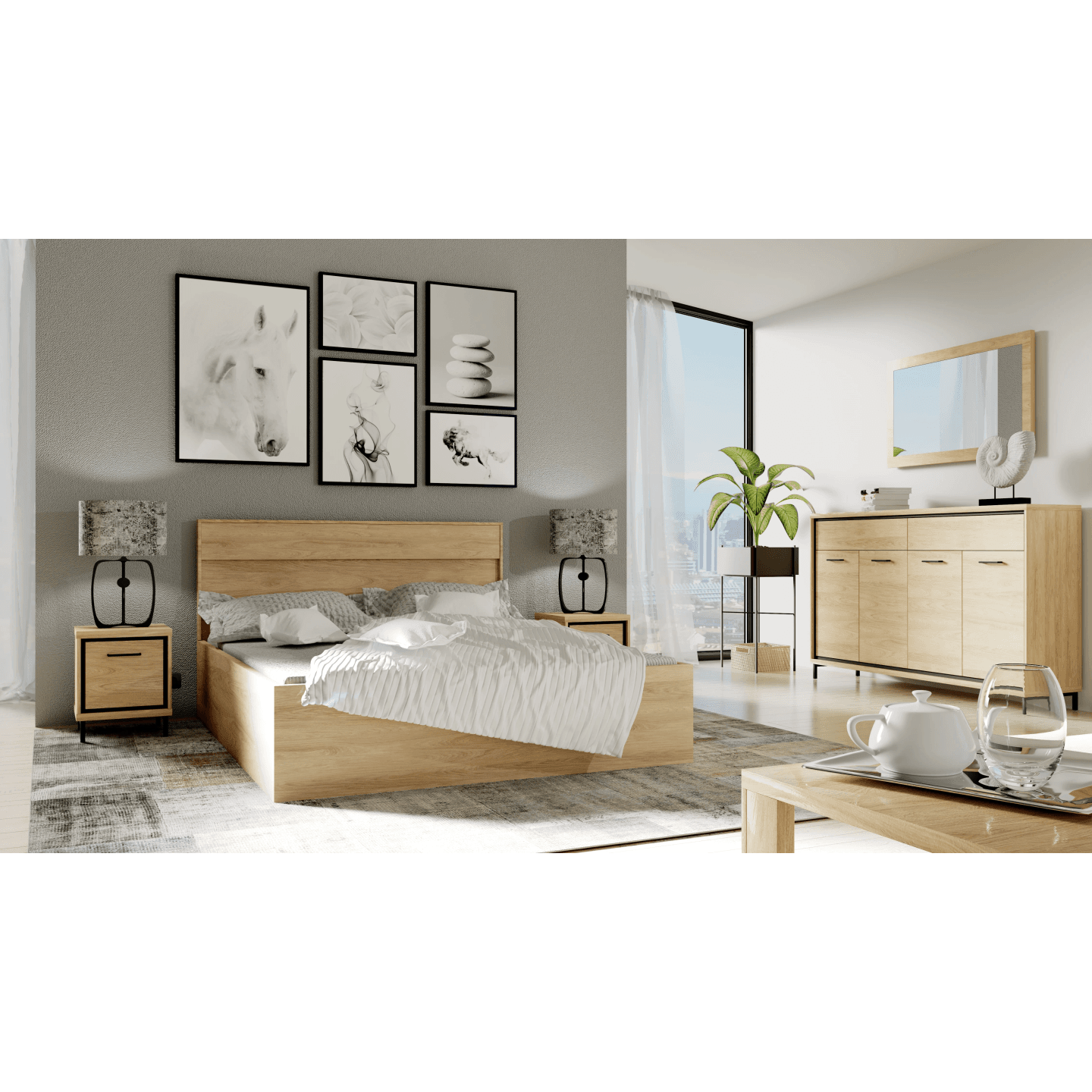 Komoda Savena 177 cm Dąb Hikora - zdjęcie 2