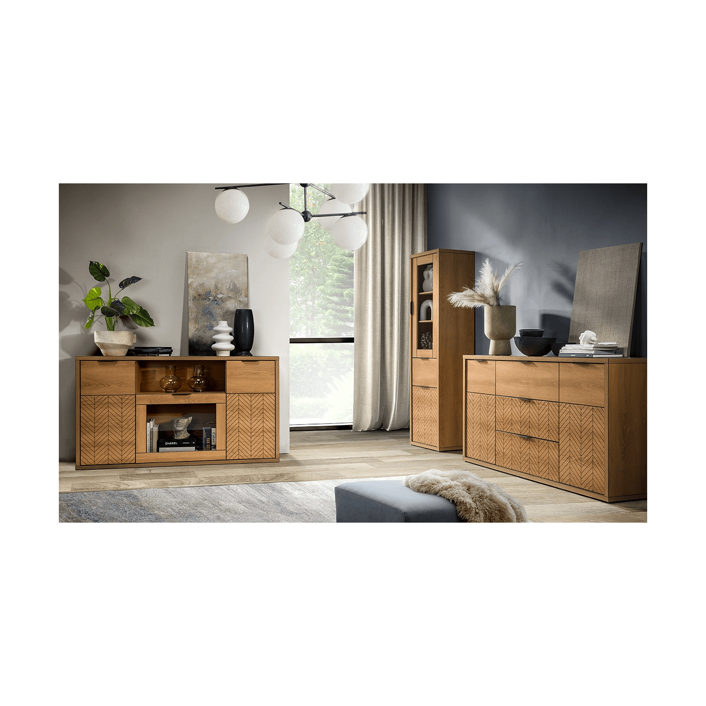 Szafka RTV Lorensa 118 cm Dąb Karmel - zdjęcie 2