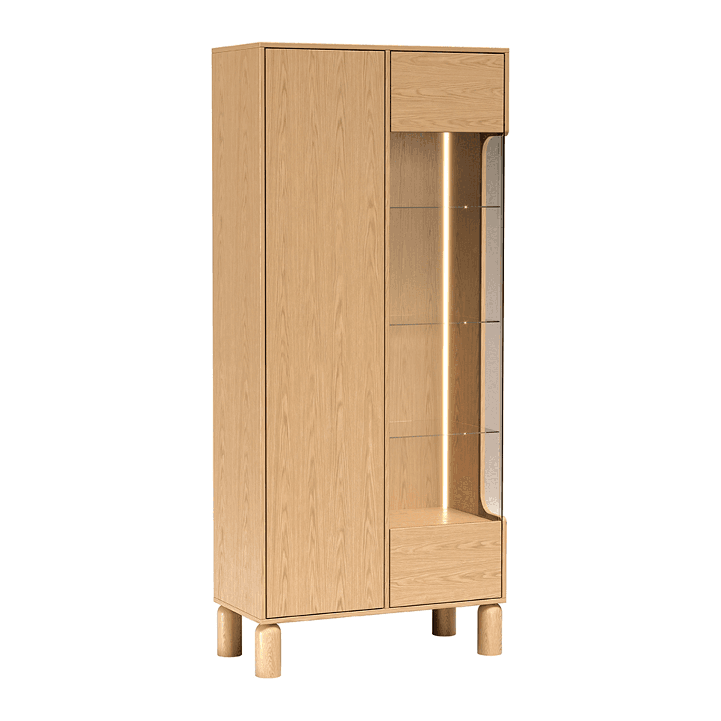 Witryna wysoka Orvico 89 cm dąb bookmatch