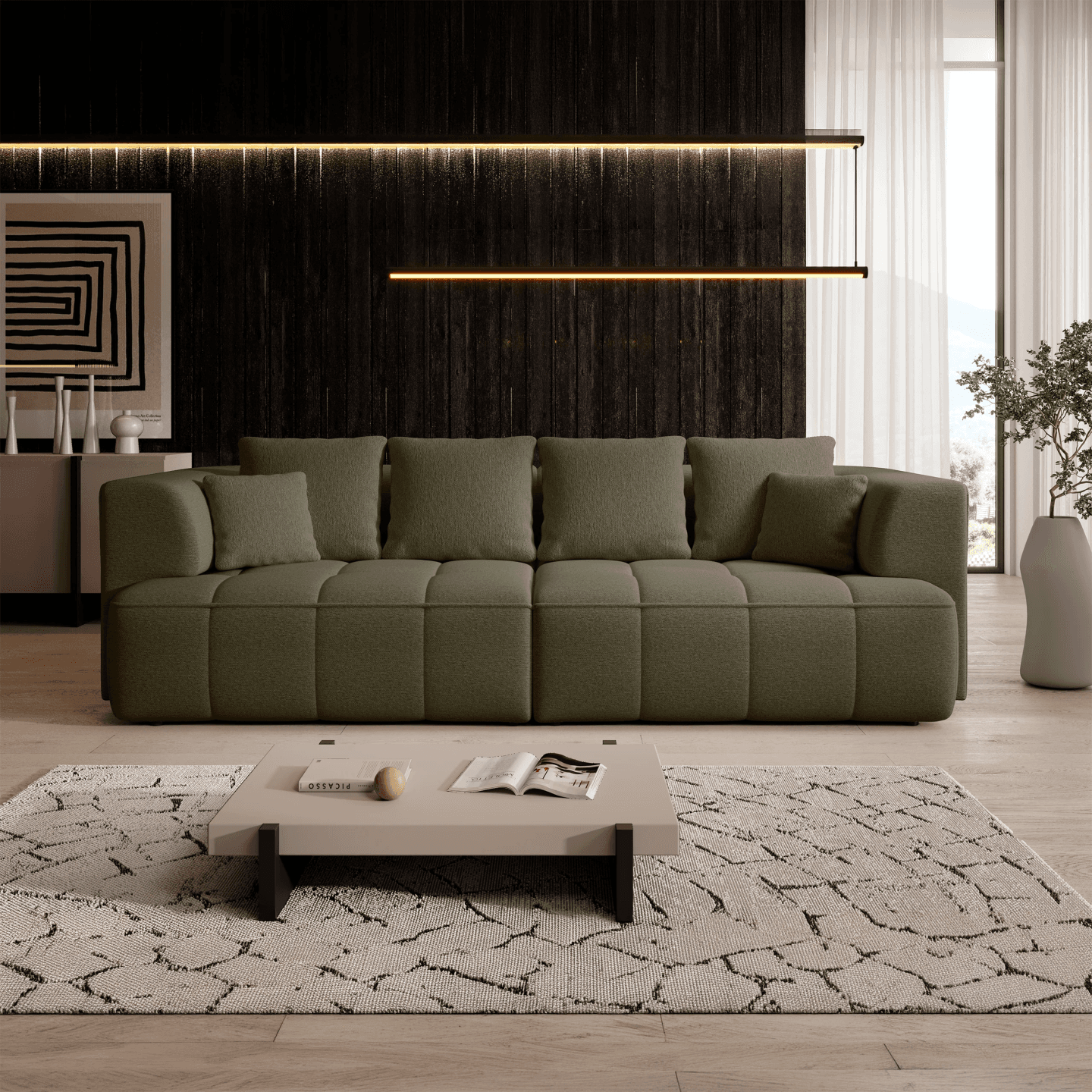 Elegancka sofa elektryczna z poduszkami Albio WERSAL