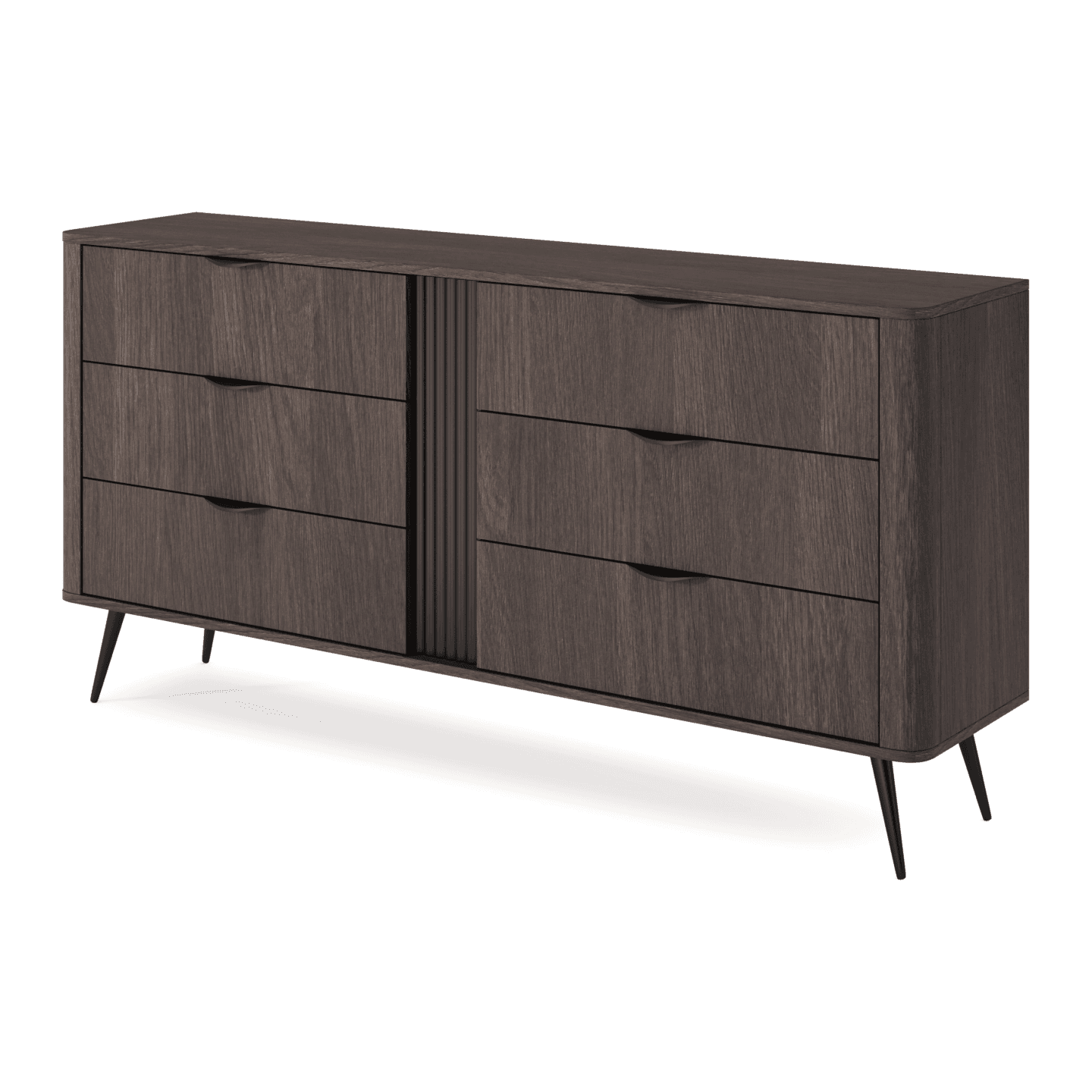 Komoda Nori 6 szuflad 164 cm Dąb dunin + czarne nogi