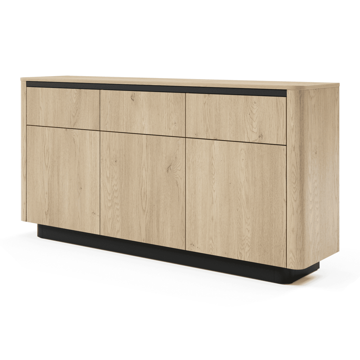 Komoda Lumo 163 cm Dąb cremona + czarny