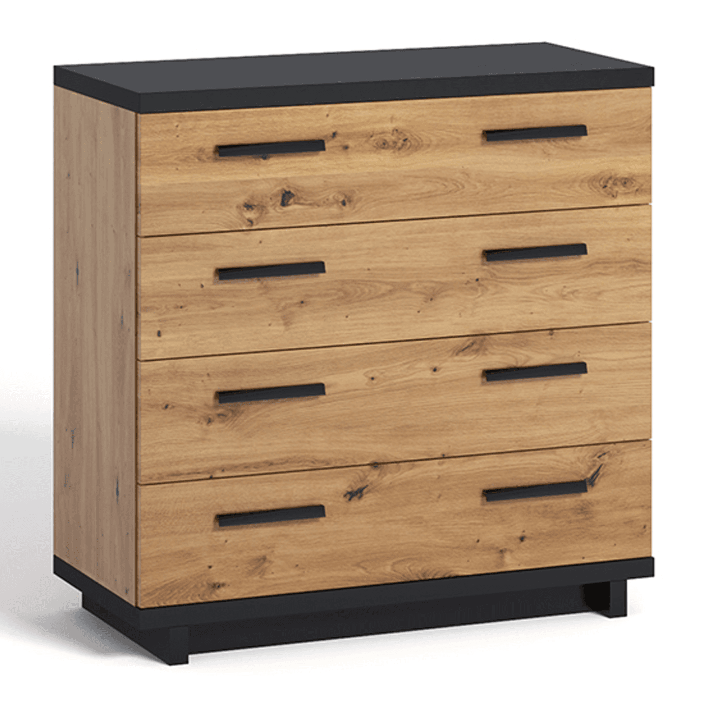 Komoda Vilo 90 cm Dąb artisan + czarny mat