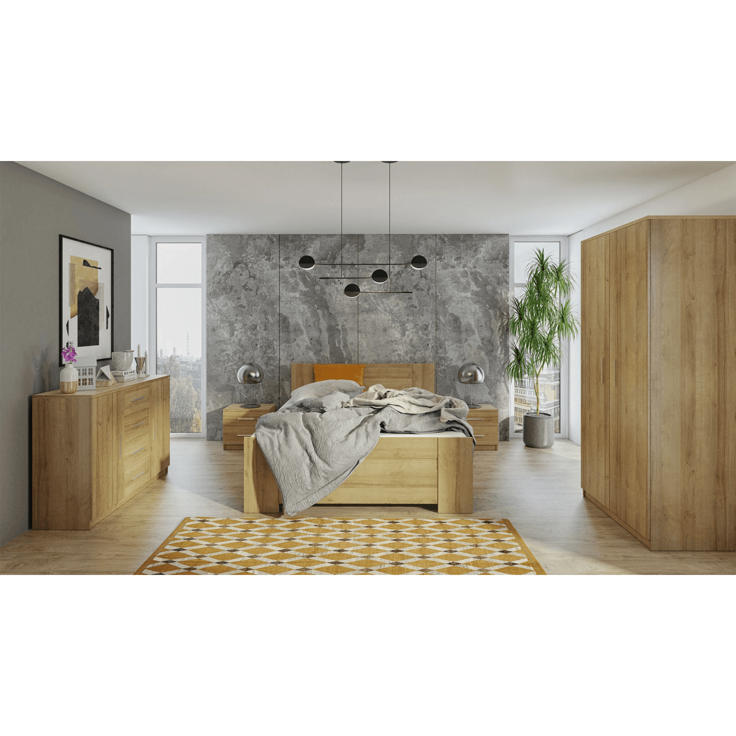 Szafa uchylna Neve 90 cm Dąb Złoty - zdjęcie 2