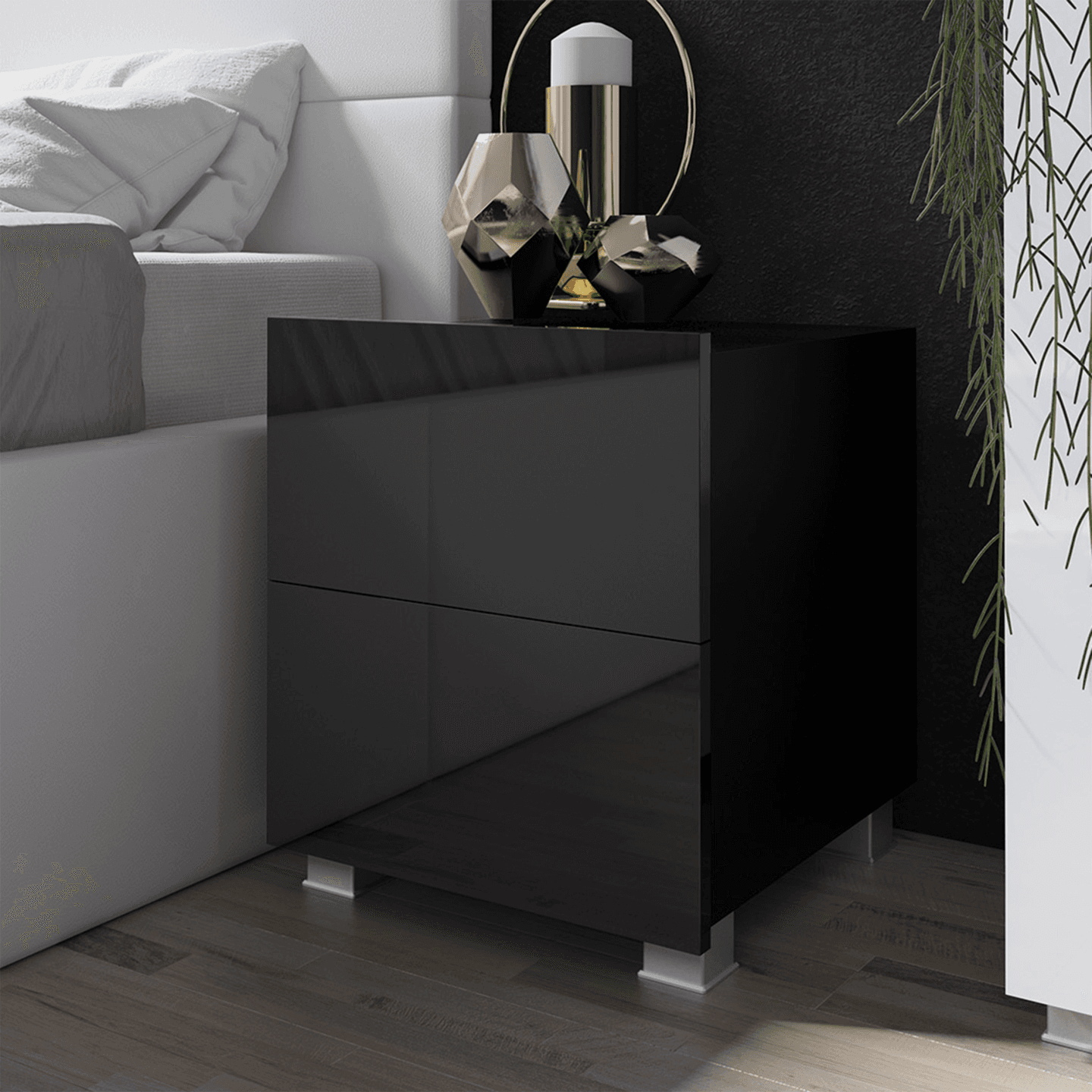 Stolik nocny Olio 150 cm Czarny - zdjęcie 2