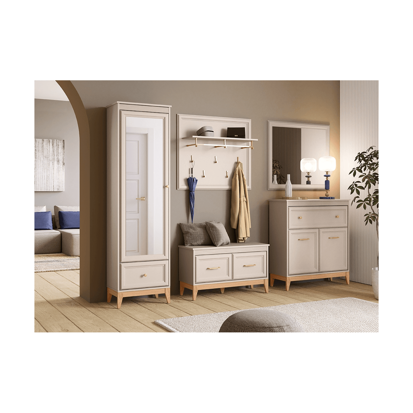 Komoda Belumi 92 cm Kaszmir + Dąb - zdjęcie 2