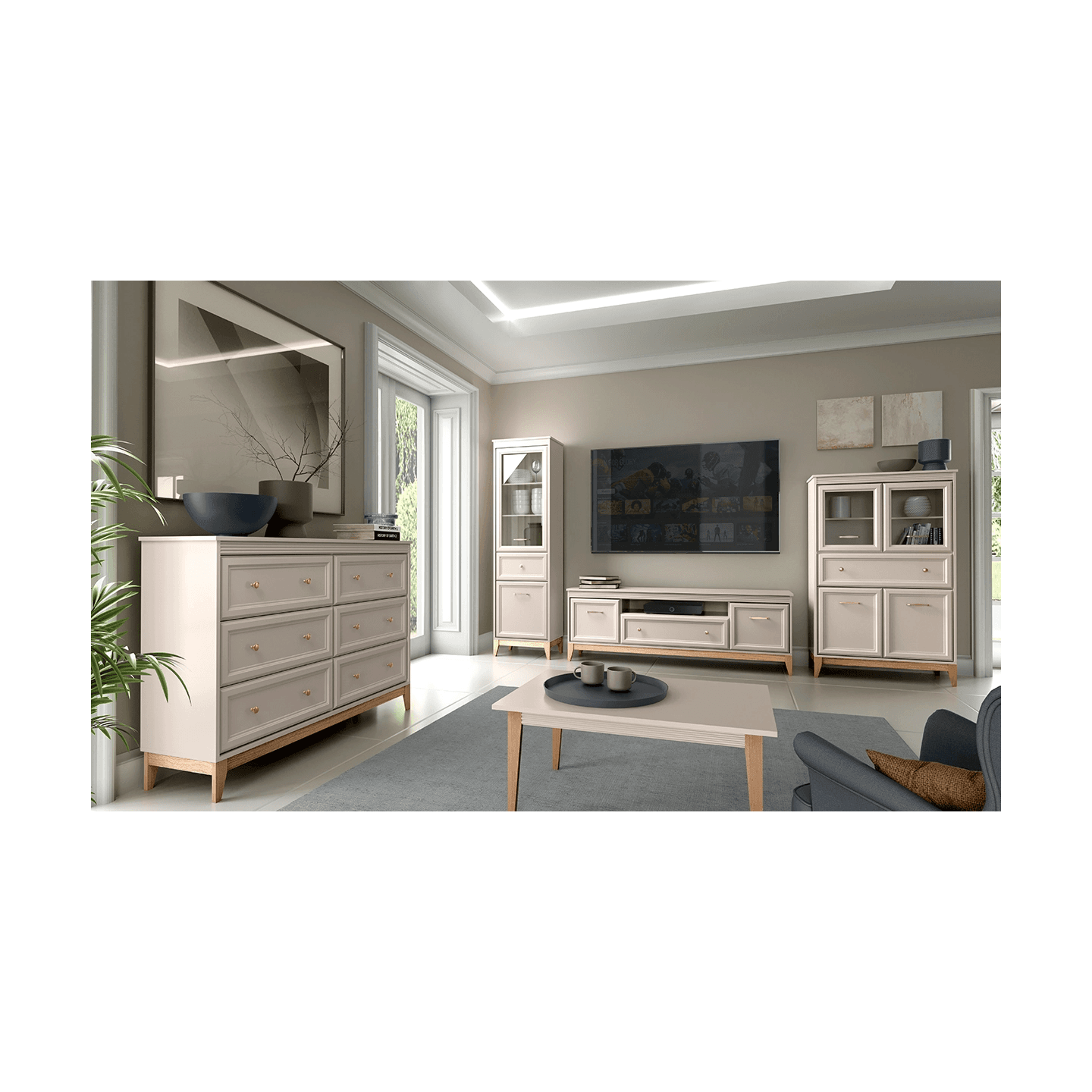 Witryna Belumi 55 cm Kaszmir + Dąb - zdjęcie 2