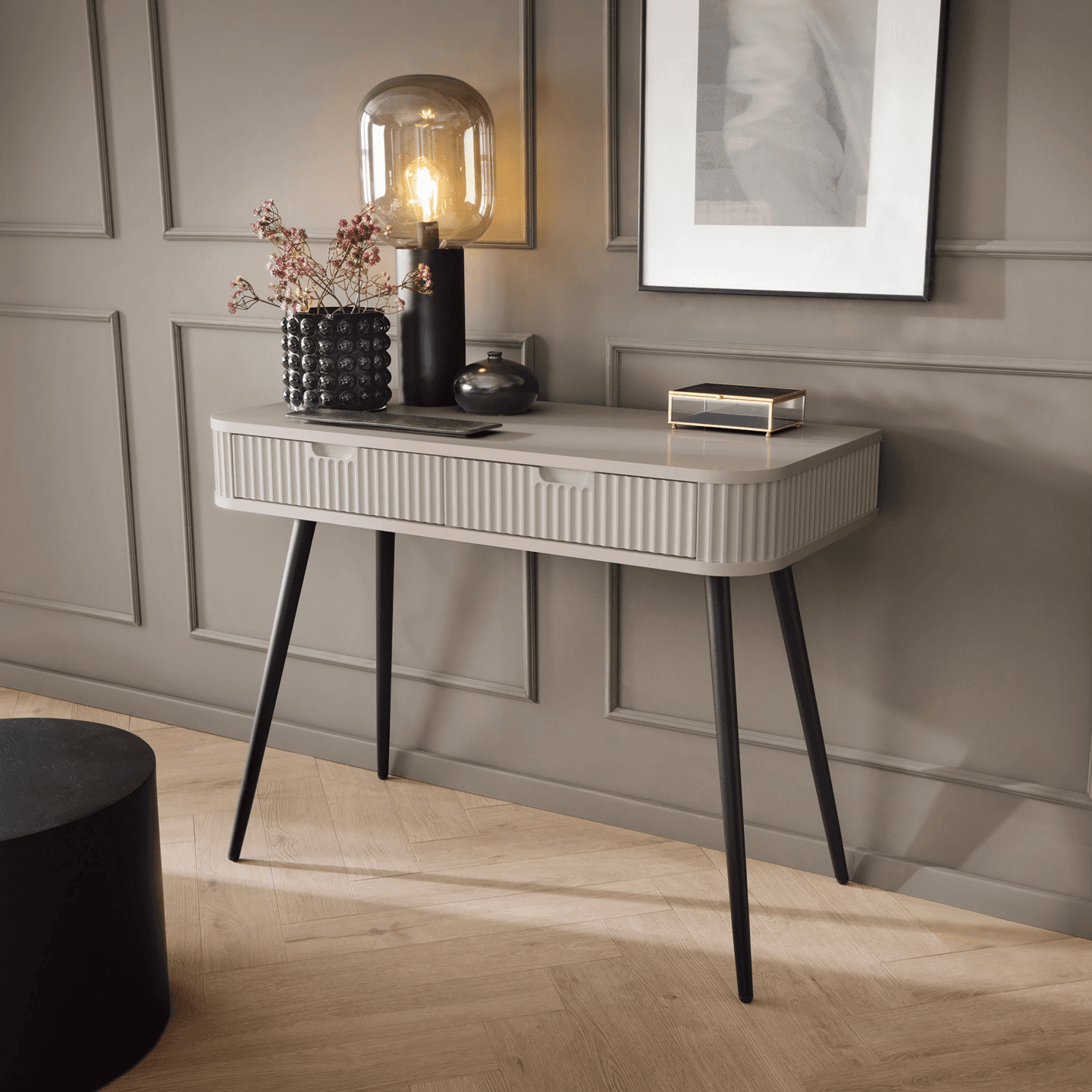 Toaletka Nole 103 cm kaszmir + czarne nóżki - zdjęcie 2