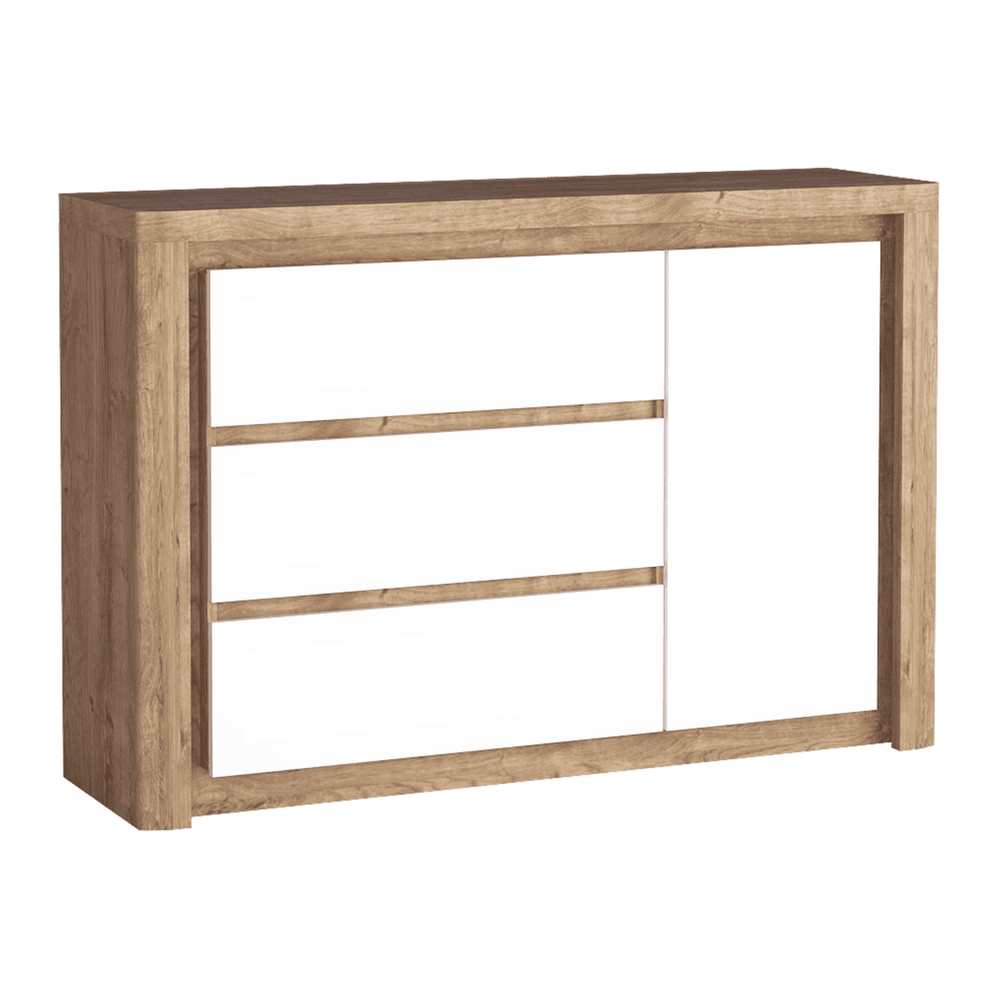 Komoda 3S1D Melva 144 cm Dąb Ribbeck + Biały